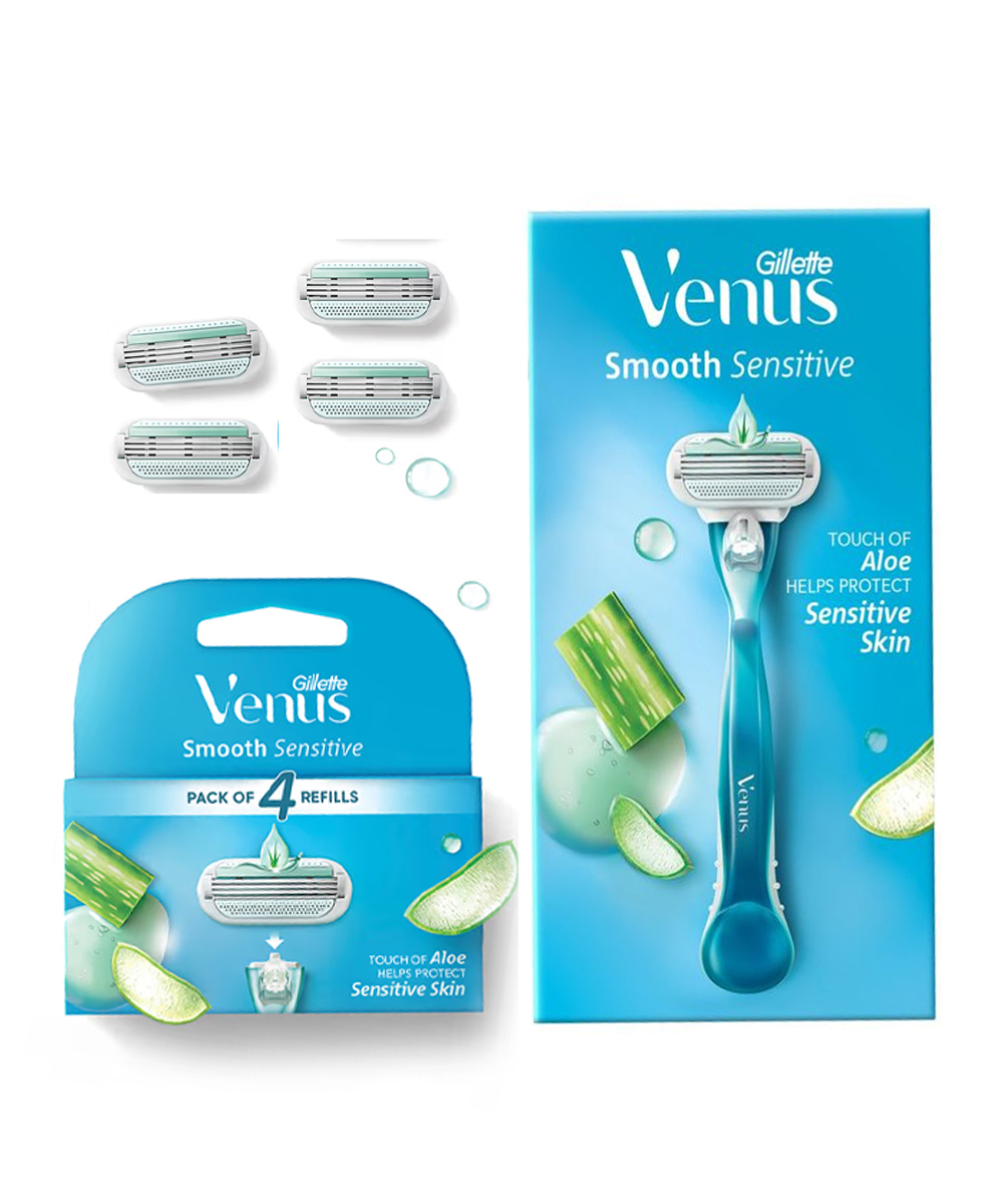 Gillette Venus Womens Razor & 4 Refills Combo Set