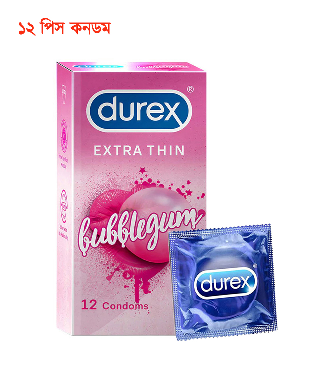 Durex Bubblegum Flavoured Extra Thin Condom 12 pcs
