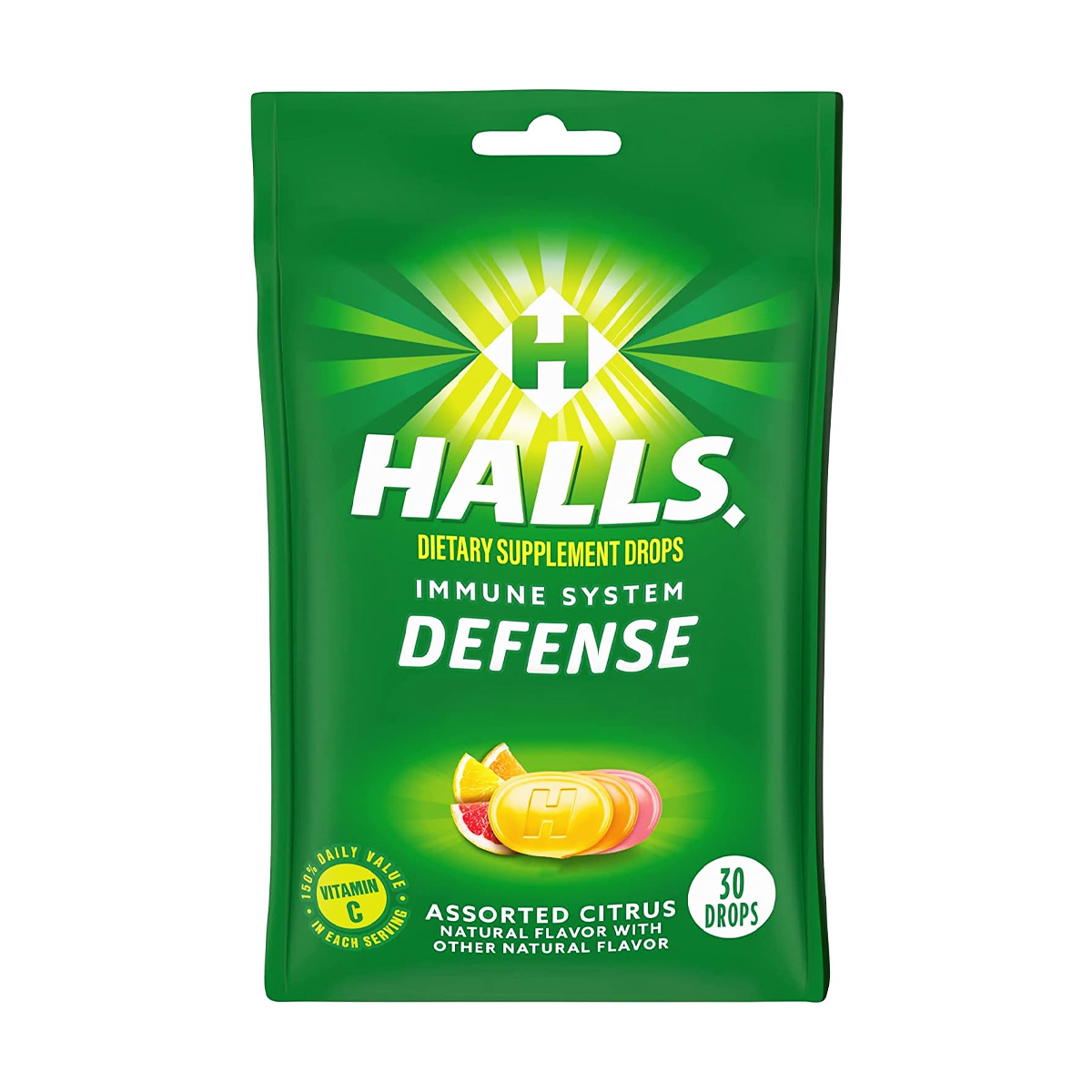 Halls Defense Vitamin C Assorted Citrus Cough Drops 30 pcs Makeup Konnna