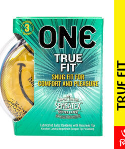 One TRUE FIT Snug Fit for Comfort and Pleasure 49mm Condom-3 pcs