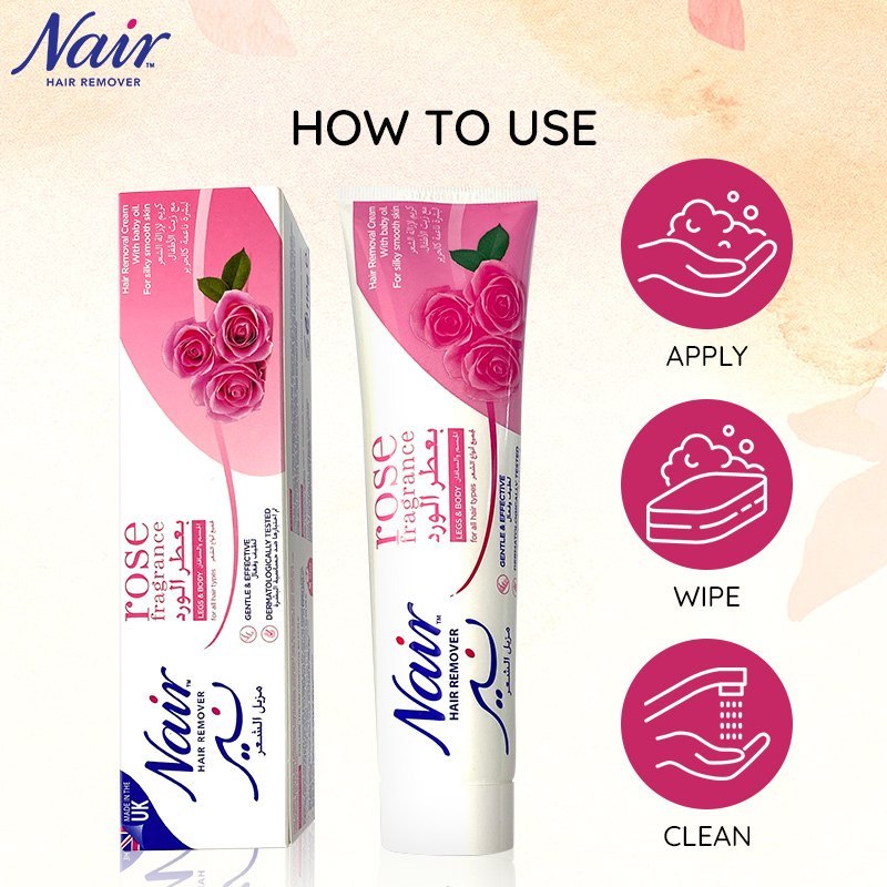 Nair hair removal cream Rose 110gm - Image 3