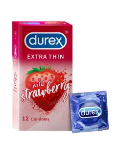 Durex Strawberry Flavoured Extra Thin Condom 12pcs