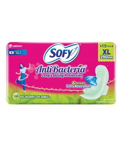 Sofy Antibacteria Sanitary Napkin (290mm) XL size -15Pads