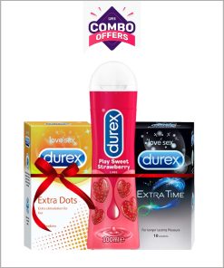 Durex 20pcs Condom & 100 ml Strwberry Gel Combo Offer