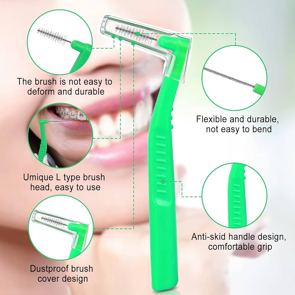 Watson 0.8mm L type Charcoal Interdental Brush 6pcs - Image 2