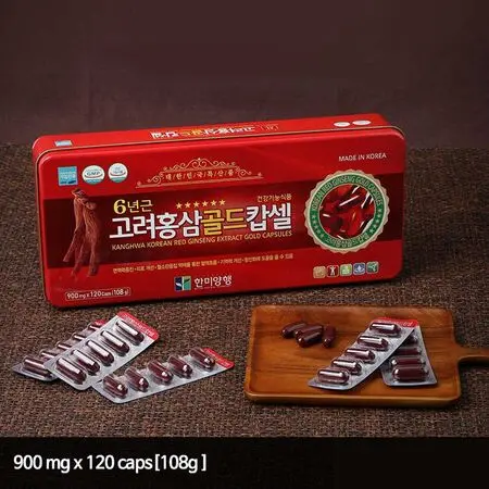 Kanghwa Korean 6 Years Red Ginseng Extract Gold Capsules (120 Capsules) - Image 2