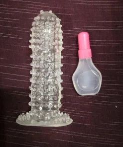Alternative view of Crystal Dotted Transparent Color Condom 5 inch