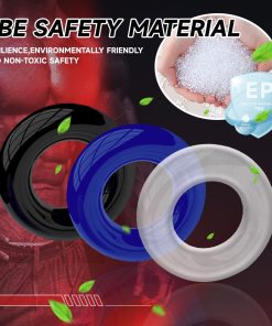 Alternative view of ₀̷₁̷Stay Hard Time Delay Silicone Plain Ring Set For Men-3pcs