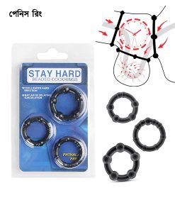 ₀̷₁̷Stay Hard Beared Dotted Penis Ring 3 Pcs Set