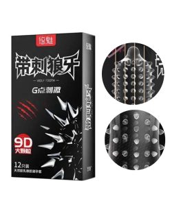 Yommee  G Spot Stimulation Wolf Tooth 9D Condom 12pcs