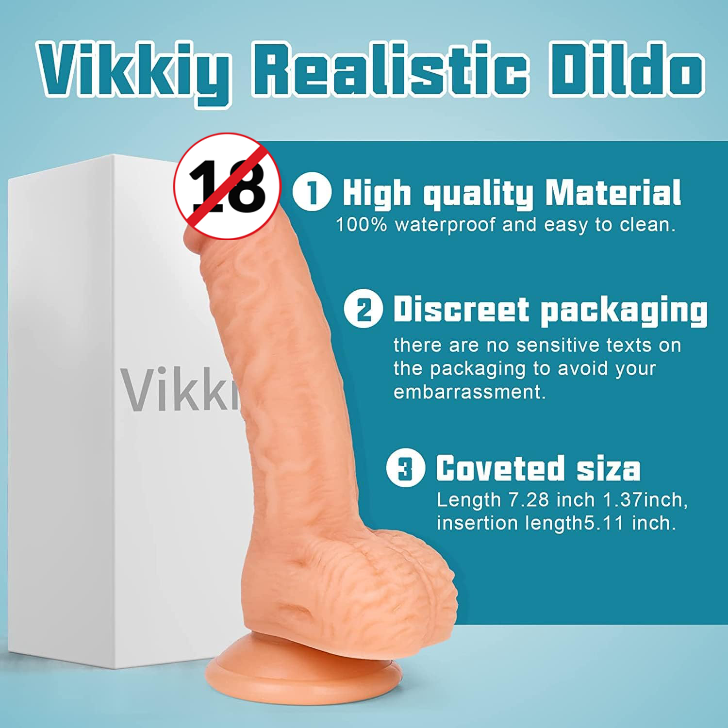 ₀̷₁̷ Realistic Suction Cup Womens Silicone Sponge Dildo 8 inch - Image 6