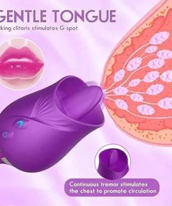Alternative view of Rose 2 in 1 Stimulator & Licking Up-Down Vibration for Women