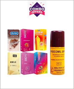 60 pcs Condom + Procomil Delay Spray Combo