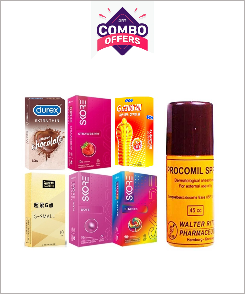 60 pcs Condom + Procomil Delay Spray Combo