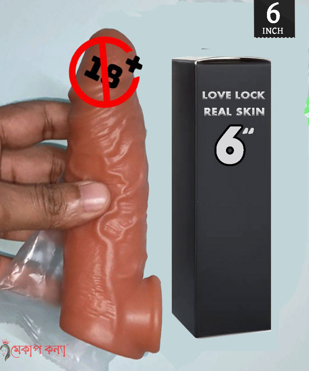 Love lock Real Skin Soft Silicone Condom 6 inch
