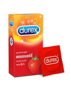 Durex Red Strawberry Flavours Easy On Condoms 6 pcs