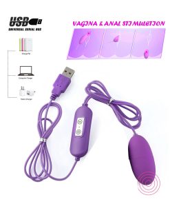 USB Strong Power 2-IN-1 anal & vagina vibrating egg Toys For Women