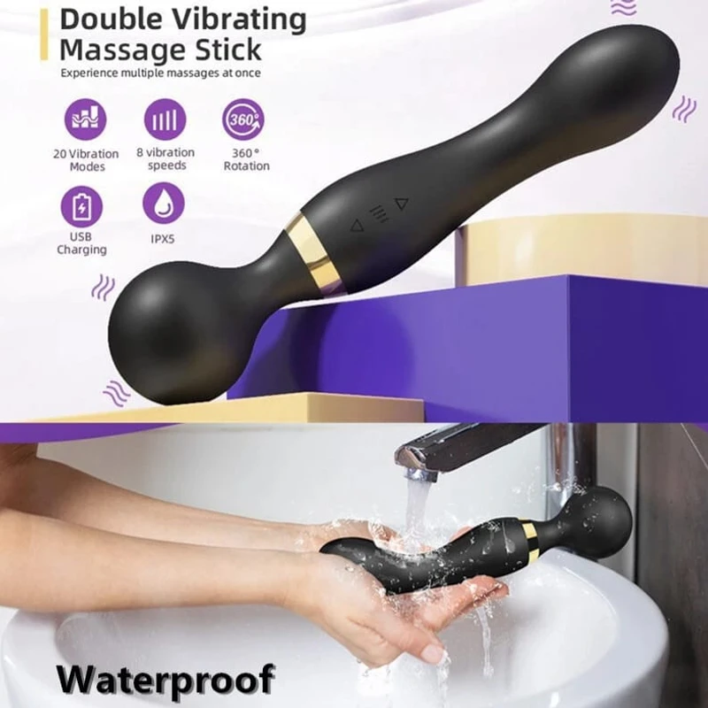 Trojan Double Side Stimulator Vibrator For Women 8 inch (Black) - Image 2