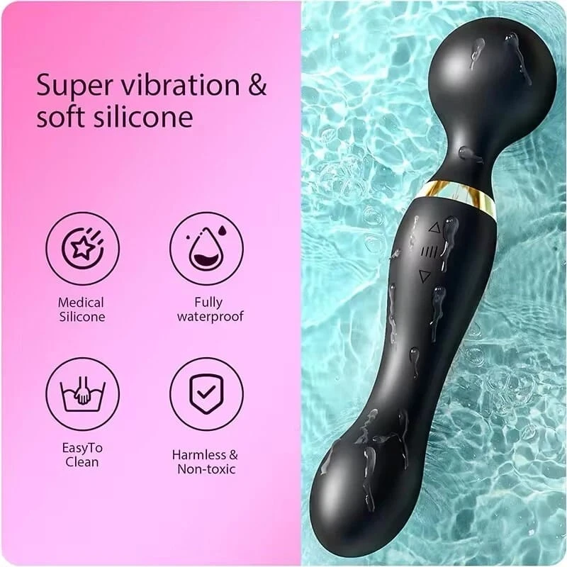 Trojan Double Side Stimulator Vibrator For Women 8 inch (Black) - Image 4