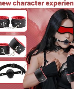 Alternative view of BDSM Leather Collar Bondage Kit  for Couples 10 Pcs Set