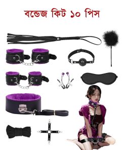 BDSM Leather Collar Bondage Kit  for Couples 10 Pcs Set