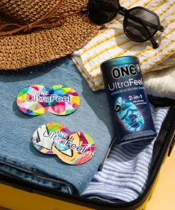 Alternative view of ONE Ultra Feel 2 in 1 Advanced Ultra Thin With Lubricant Pouch Condom -10Pcs Jar