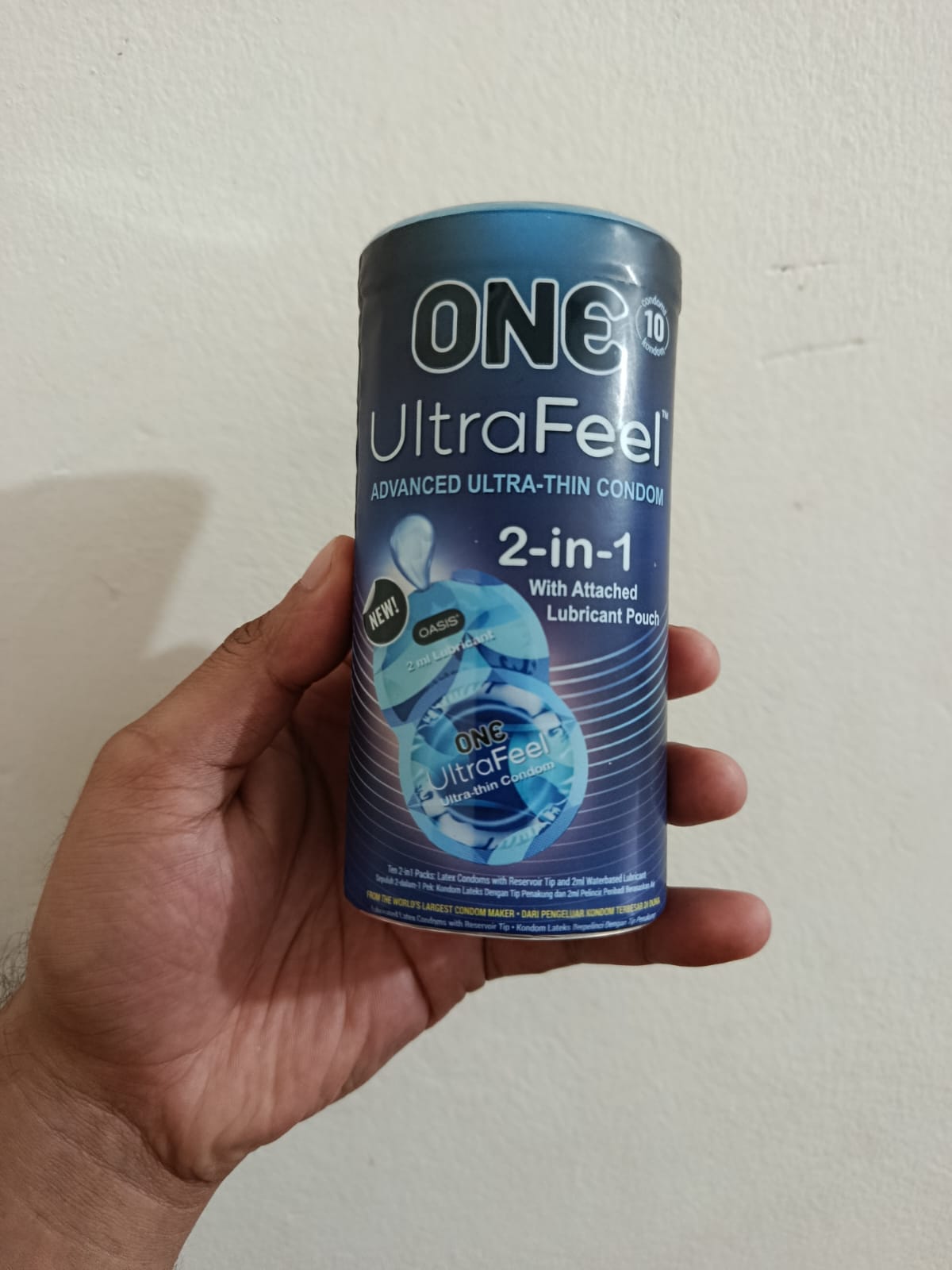ONE Ultra Feel 2 in 1 Advanced Ultra Thin With Lubricant Pouch Condom -10Pcs Jar - Image 4