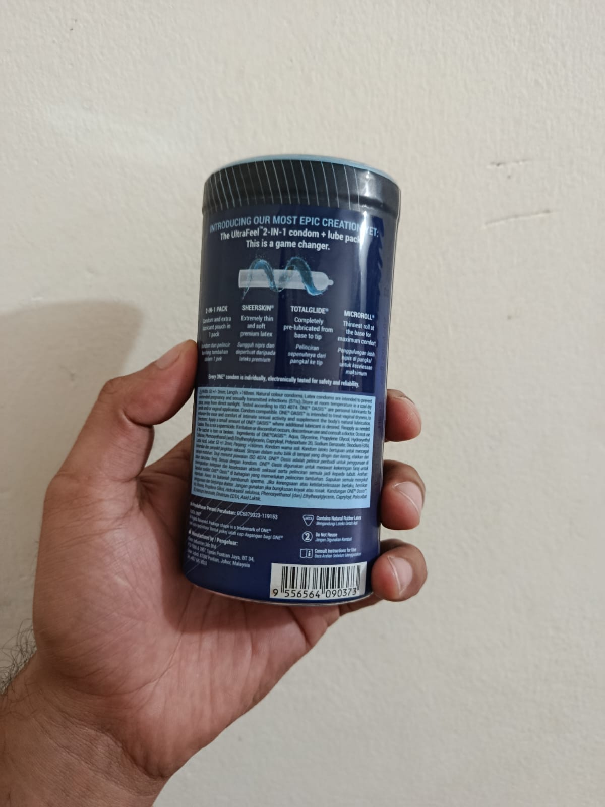 ONE Ultra Feel 2 in 1 Advanced Ultra Thin With Lubricant Pouch Condom -10Pcs Jar - Image 5