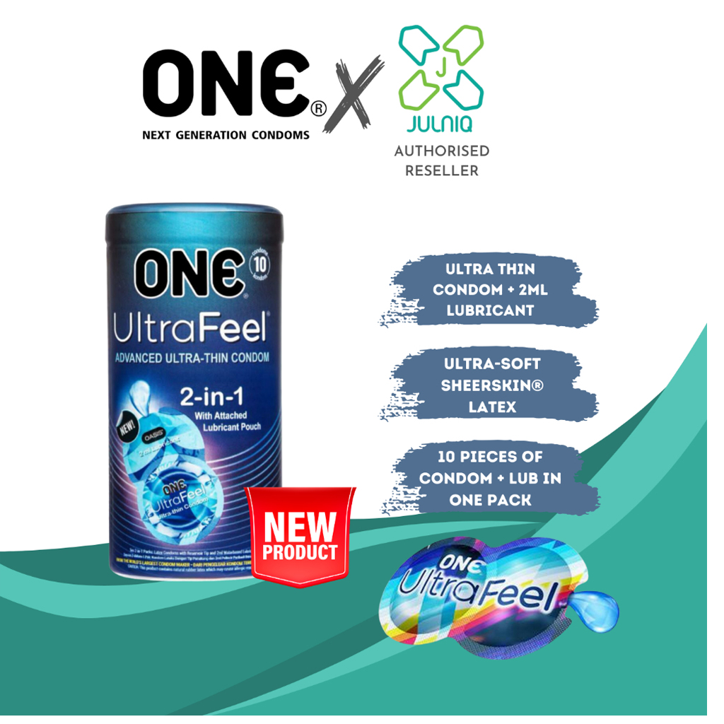 ONE Ultra Feel 2 in 1 Advanced Ultra Thin With Lubricant Pouch Condom -10Pcs Jar - Image 3