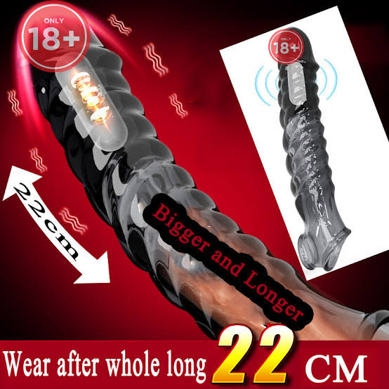 ₀̷₁̷WOLFS FANG Transparent Vribetor Condom 8 inch - Image 3