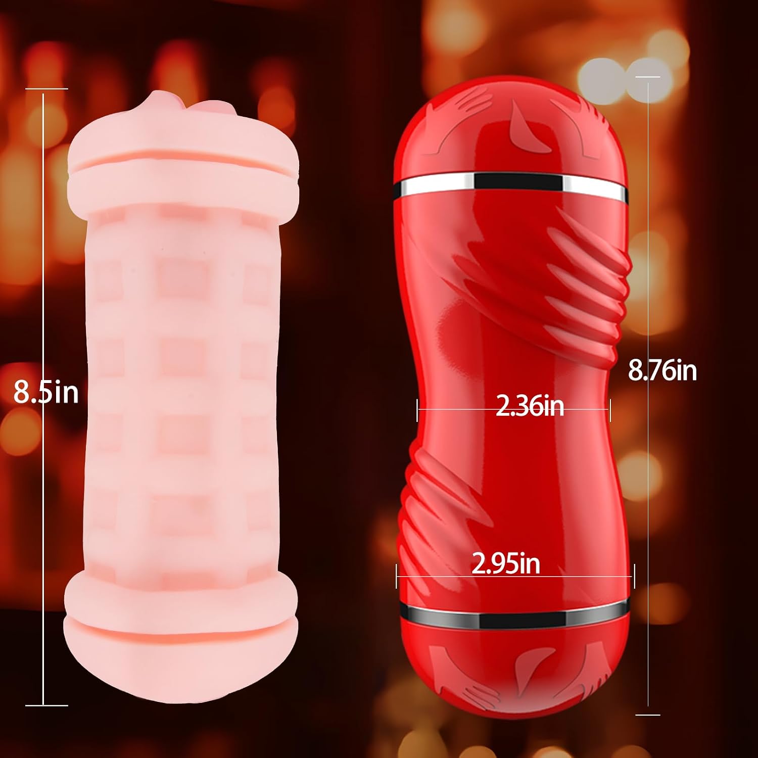 ₀̷₁̷RED 2in1 Lip+Pussy Masturbator Toy For Men - Image 3