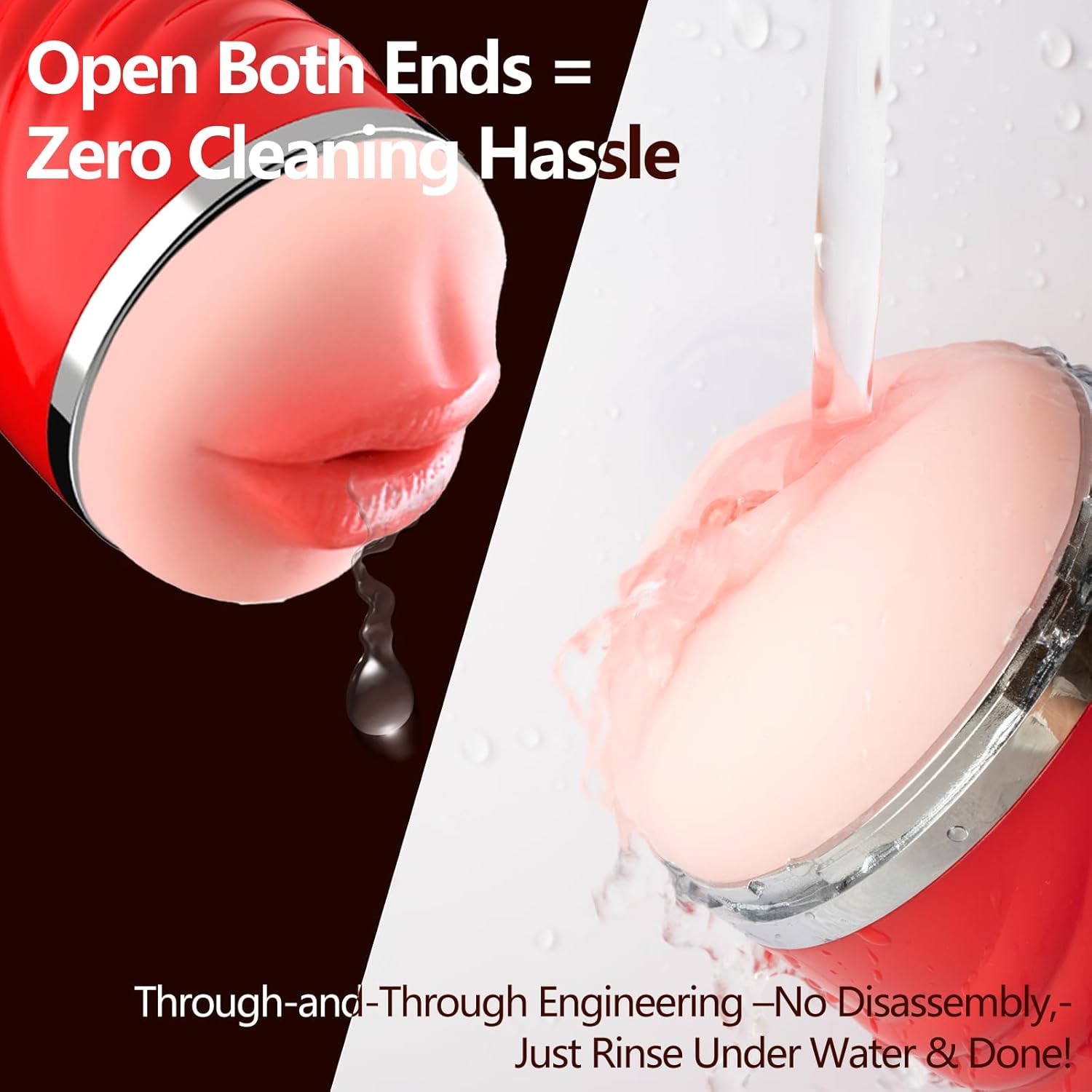 ₀̷₁̷RED 2in1 Lip+Pussy Masturbator Toy For Men - Image 5