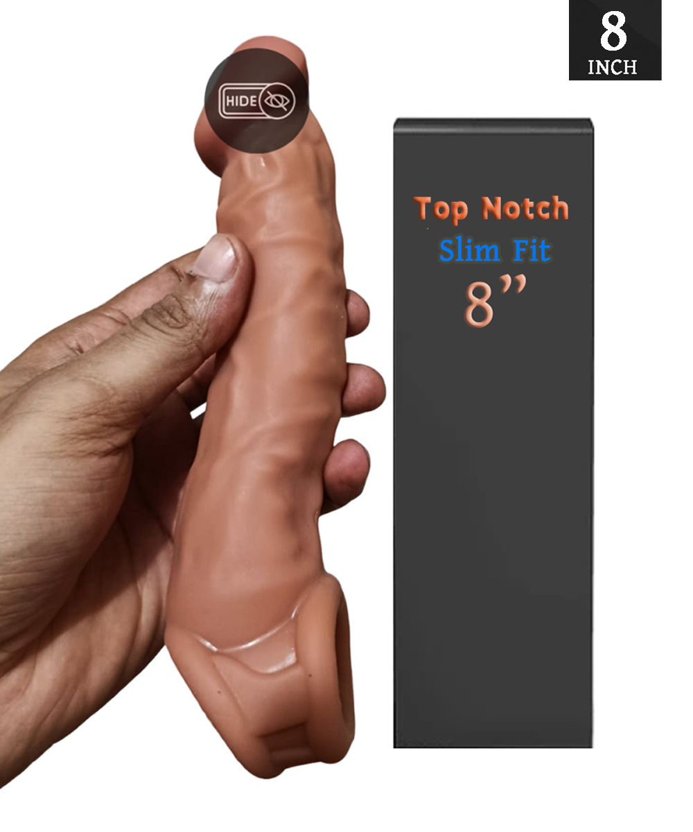 Top Notch Slim Fit Silicone Condom 8 inch