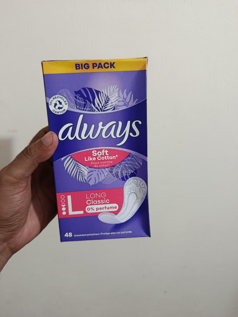 Always Dailies Soft Like Cotton Long Classic Pantyliners 48 count - Image 4