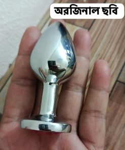 Alternative view of Jeweled Stainless Steel Butt Anal Plug Size (M) Pink