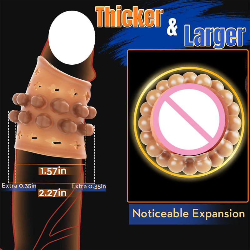 DOUBAO Ball Dotted Silicone Penis Sleeve 1 pcs - Image 2