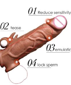 Alternative view of Lock Love Multi Tongue Vribetor Condom 6 inch