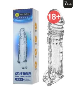 MELEON Transparent Lock Tiger Teeth Condom 7 inch