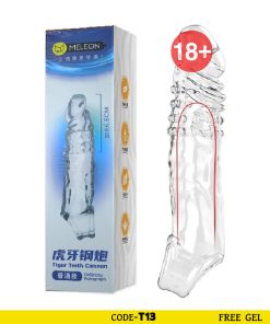 MELEON Tiger Teeth Cryastal Lock Condom 7 inch