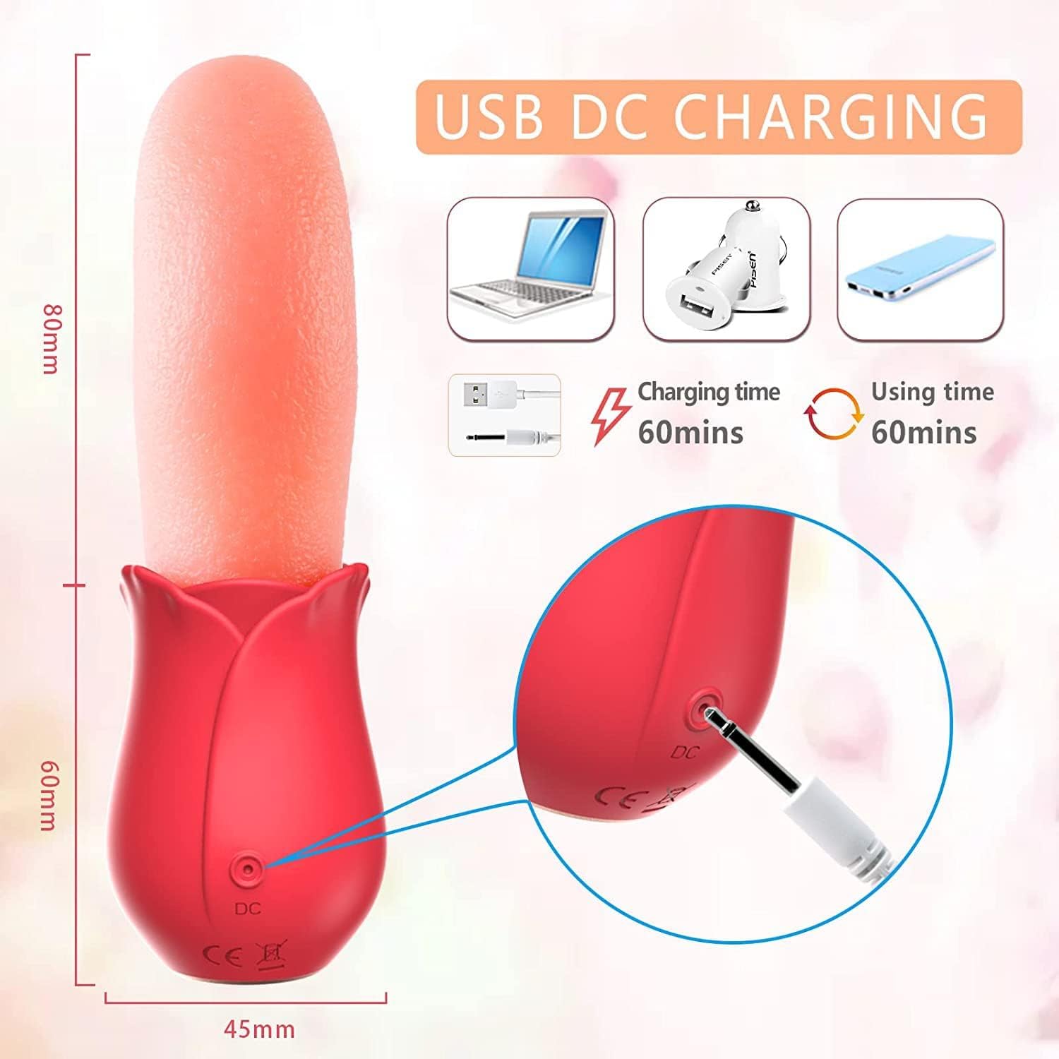 Rose Clitoral G-spot Tongue Licker Female Vibrator - Image 4