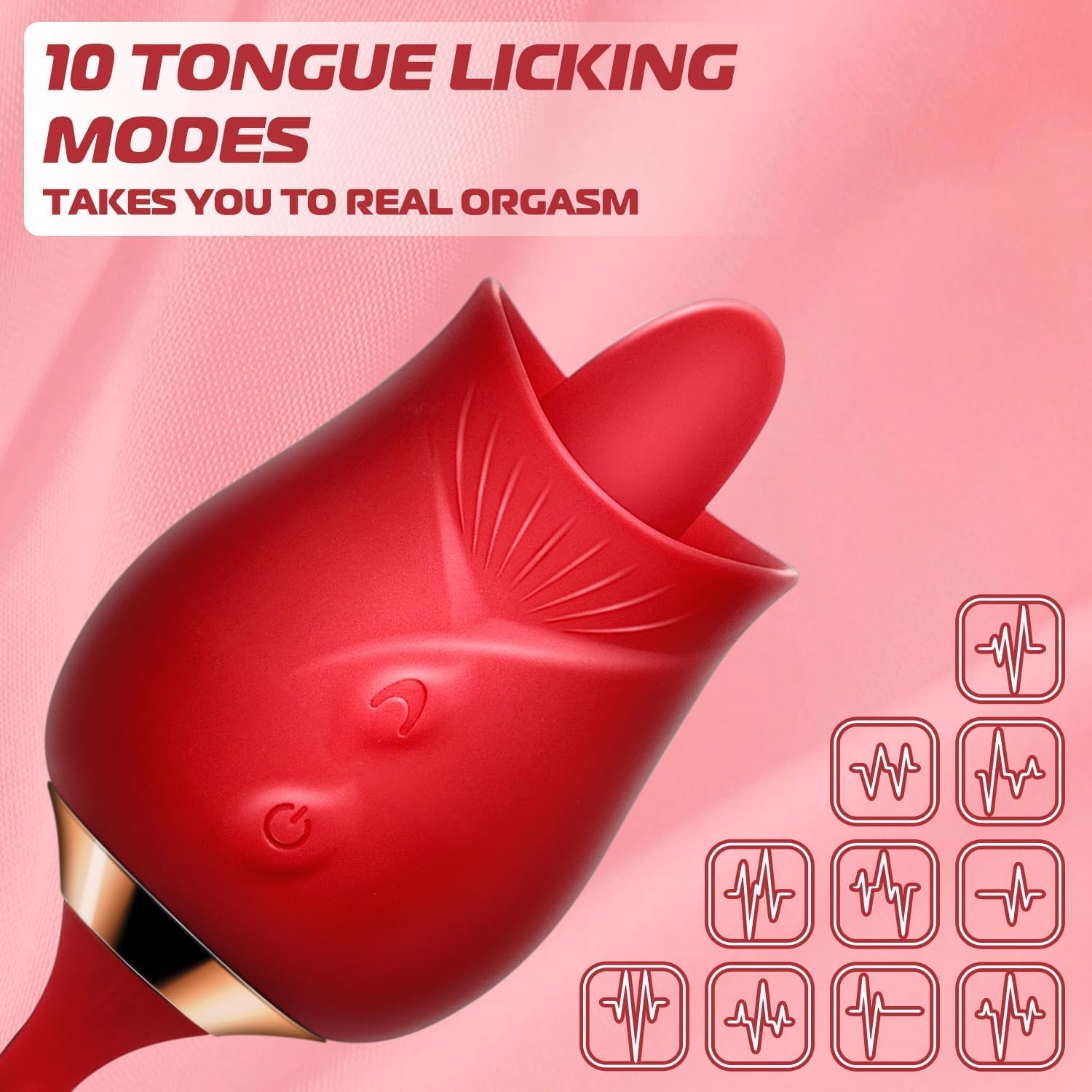 Rose 2 in 1 Licking & Up-Down Female Vibrator - Image 8