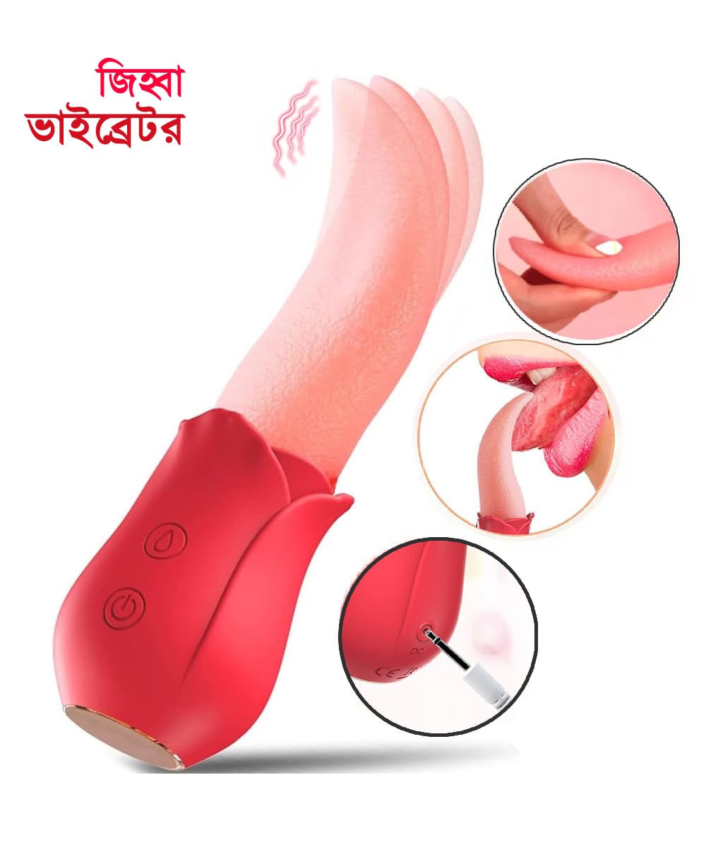Rose Clitoral G-spot Tongue Licker Female Vibrator