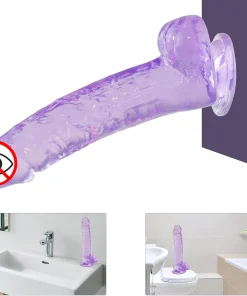 Alternative view of Realistic Cryastal Purple Large Dildo 9 inch